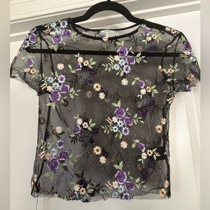 Urban Outfitters Kimchi Blue embroidered Sheer top